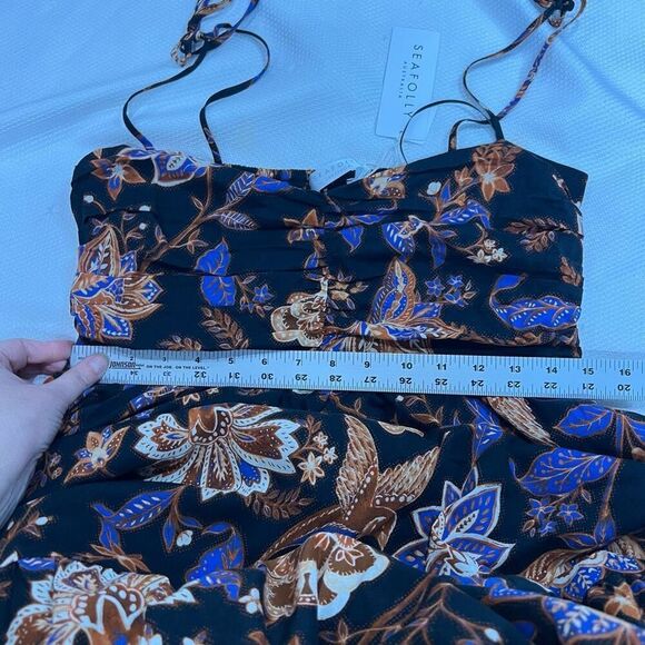 Seafolly Silk Road Paisley Cotton Blend Midi Cover-Up Sundress M‎ NWT - Picture 8 of 12